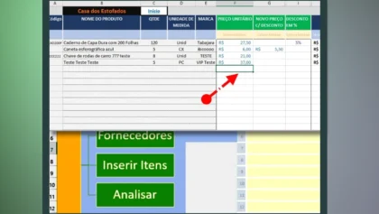 Planilha de Cotação: Até 20 Fornecedores