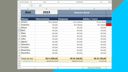 Planilha de Fluxo de Caixa Fácil de Usar