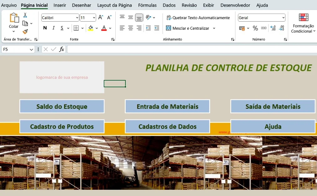 Planilha para controle de estoque Excel