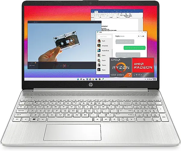 HP Laptop de 15 polegadas, AMD Ryzen 7 5700U