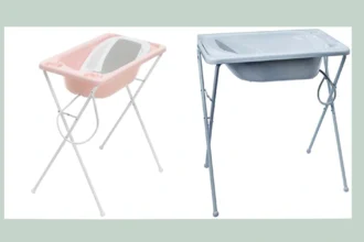 Banheira Bebê Plástica Acqua Trio Galzerano Branca e Rosa