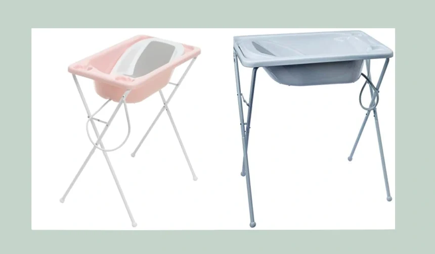Banheira Bebê Plástica Acqua Trio Galzerano Branca e Rosa