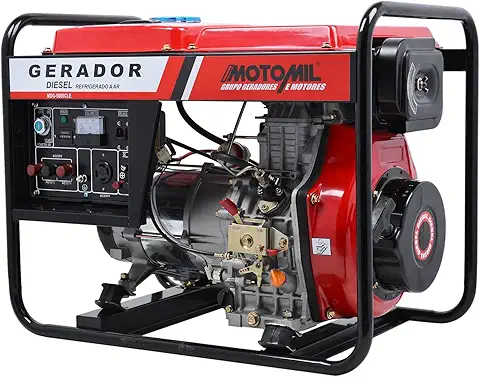 Gerador a Diesel Motor 4T 10HP 5.000W 5KVA Motomil