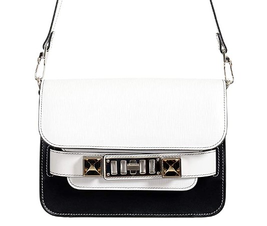 bolsa de ombro feminina de couro texturizado multicolorida proenza schouler