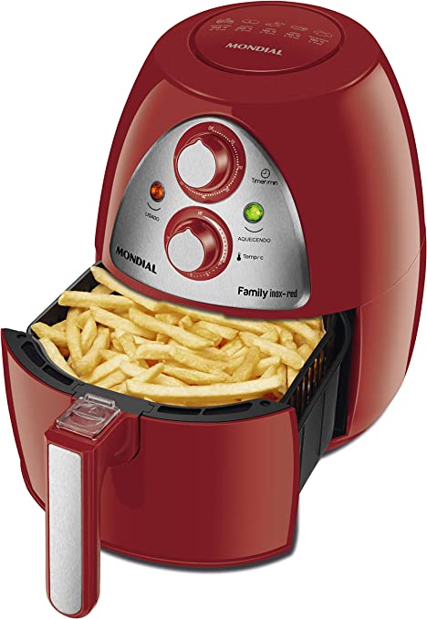 Fritadeira Sem Óleo Mondial, Grand Family Inox Red - 5L AFN-50-RI