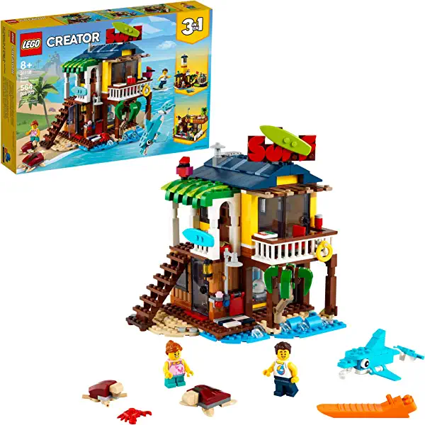 31118 LEGO® Creator 3em1 Casa da Praia de Surfista; Kit de construção (564 peças)