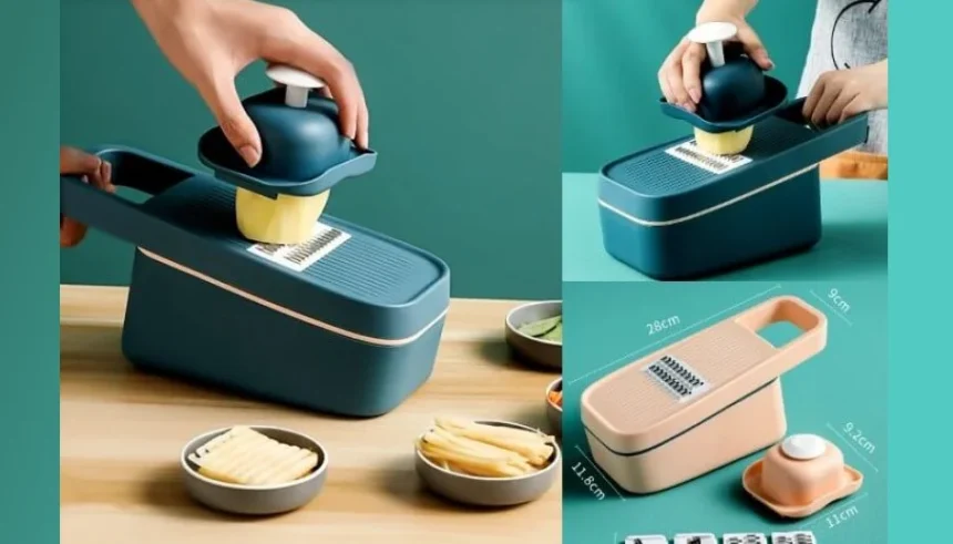Cortador de vegetais com cesta de drenagem para batata, cenouras e outros legumes