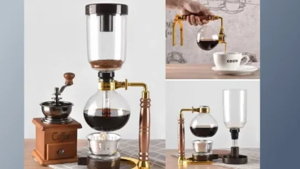 Máquina de café sifão com pote de aço inoxidável