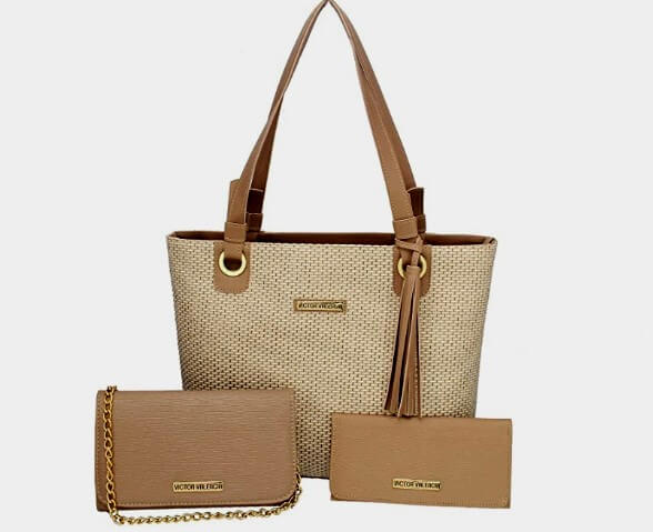 Kit Bolsa Ilhós mais Corrente e Carteira