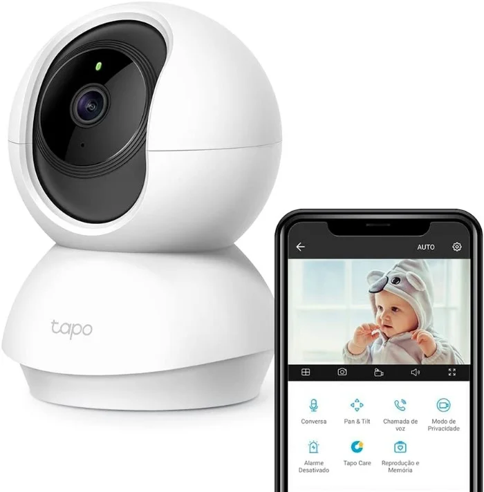 Câmera de Segurança Wi-Fi 360º TP-Link Full HD, Tapo C200, Compatível com Alexa