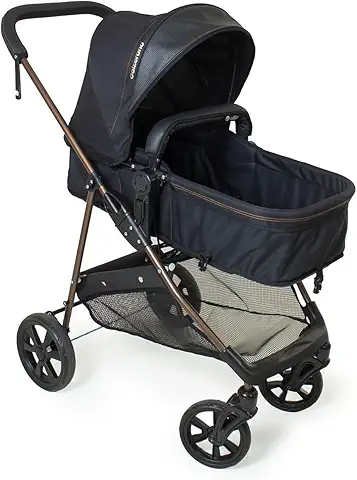 Carrinho de Bebê Berço Moisés Passeio Napoli Preto Galzerano