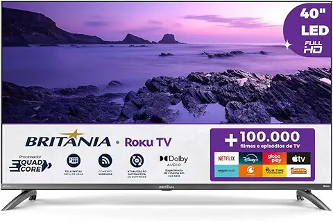 Smart TV Britânia 40 Polegadas Roku TV LED Dolby Audio