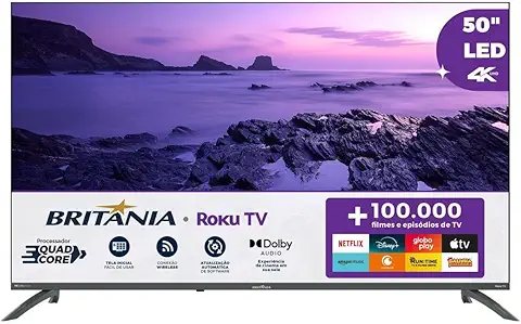 TV Smart TV 50” Britânia Roku TV LED Dolby Audio