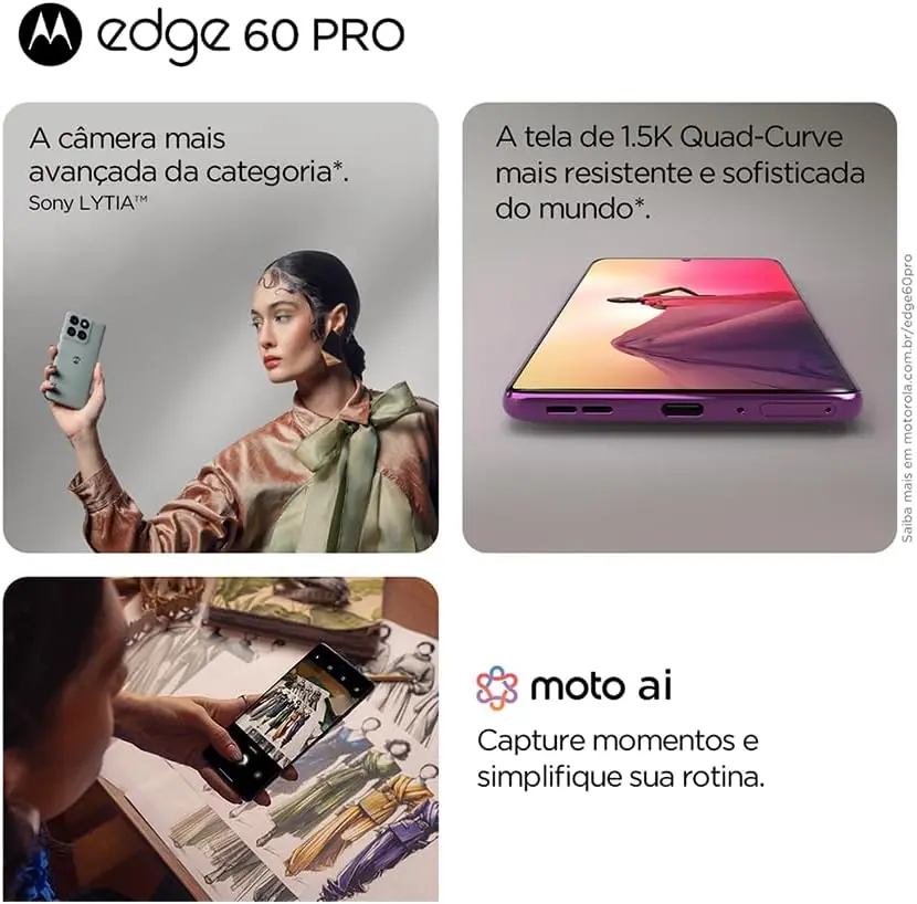 Características do Smartphone Motorola Edge 60 PRO 5G - 256GB 24GB