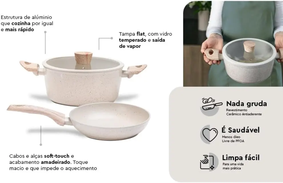 Os Benefícios do Jogo de Panelas Brinox Ceramic Life Sirius 6 Peças