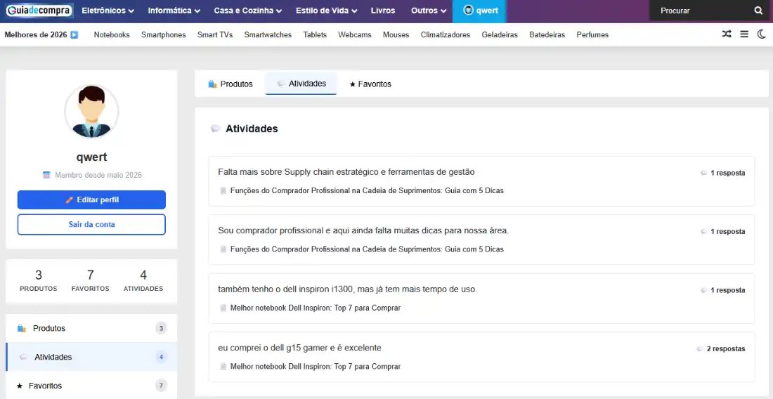 Atividades do Membro Guia de Compra