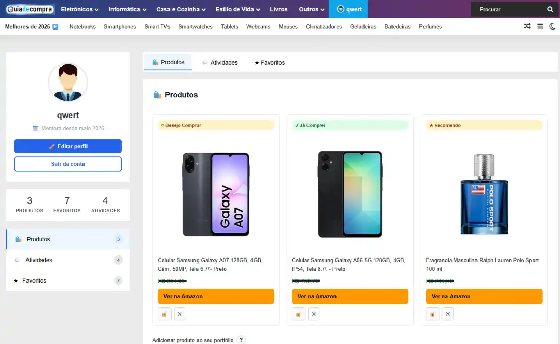 Portfólio de Produtos dos Membros Guia de Compra