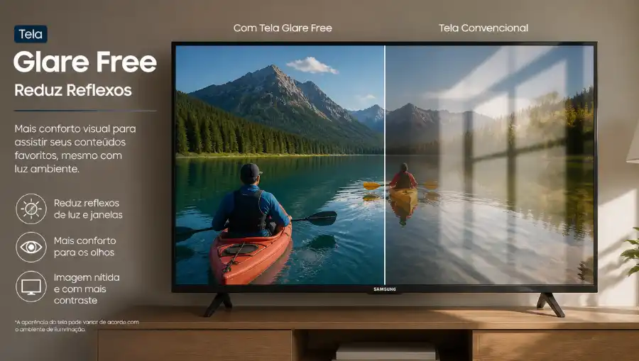 Diferença entre Tela Glare Free e Tela Fosca Tradicional