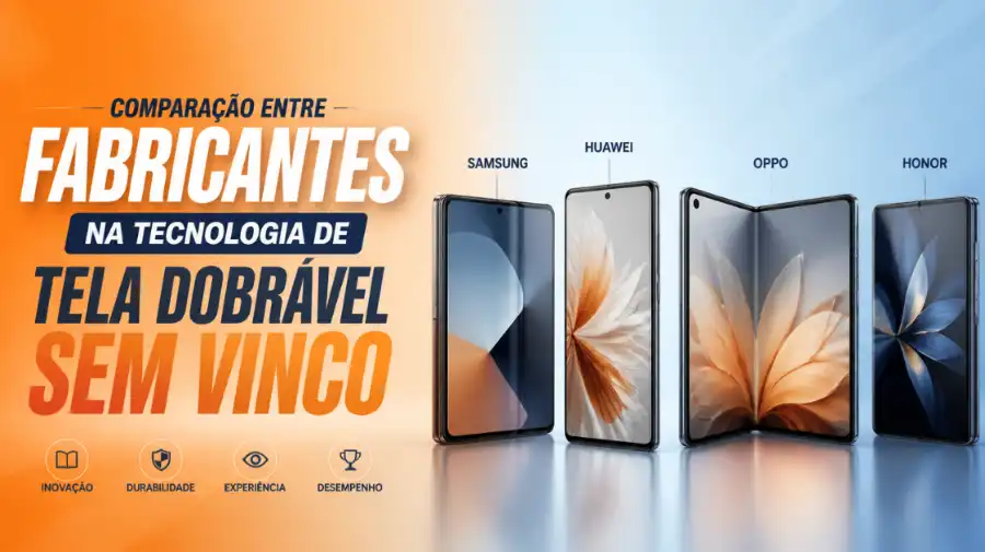 Comparação entre Fabricantes na Tecnologia de Tela Dobrável sem Vinco
