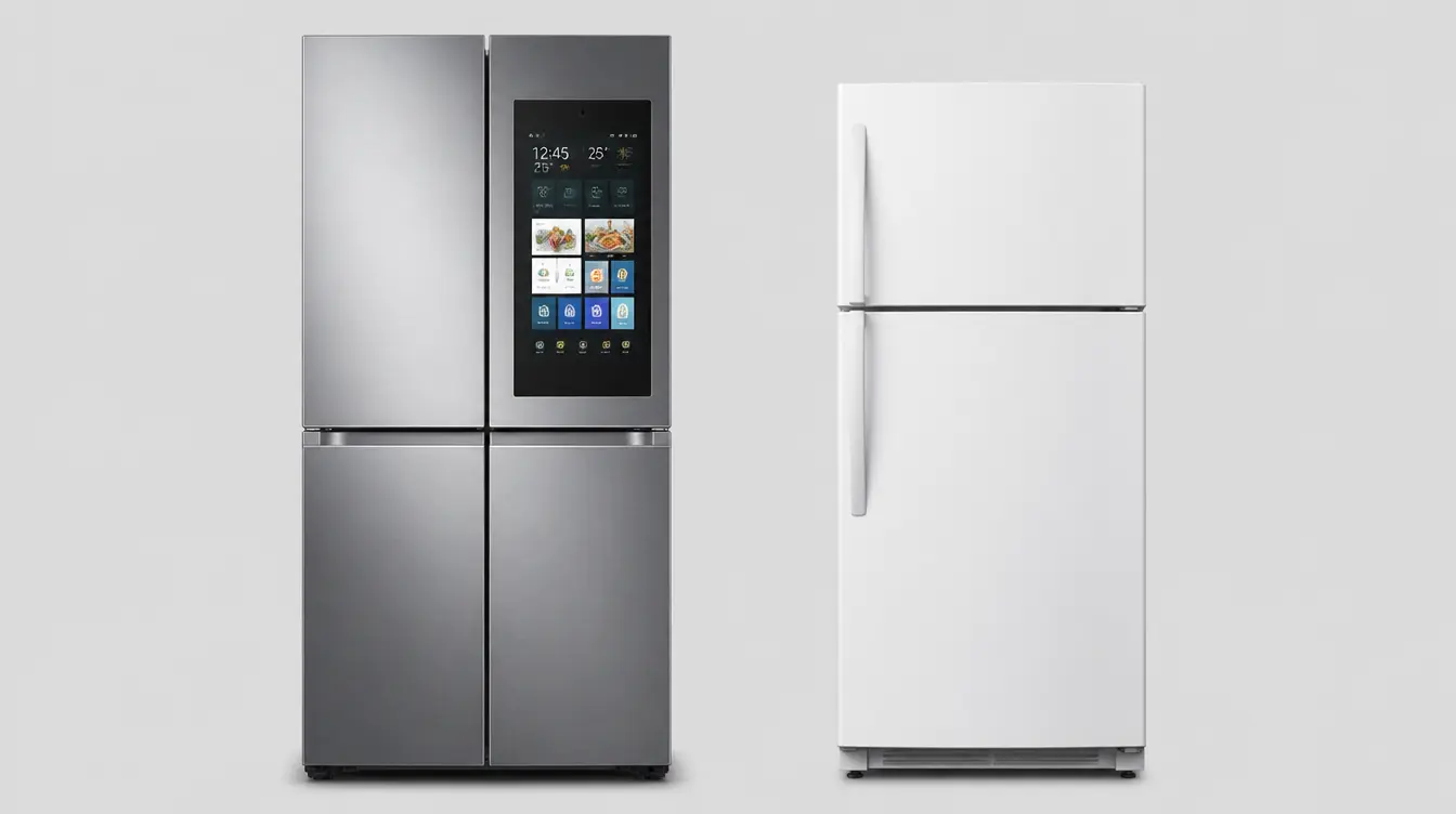 Comparação entre geladeira inteligente com tela touchscreen e modelos convencionais