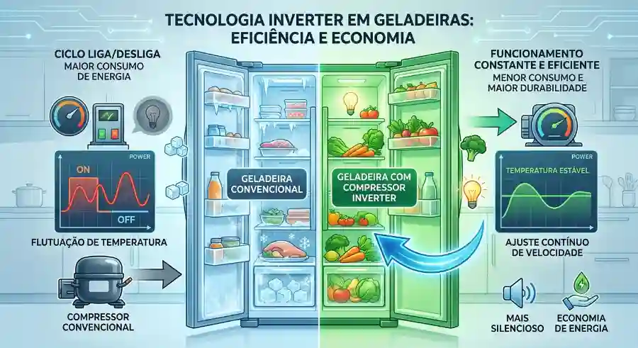 Fatores que influenciam o consumo real do compressor inverter