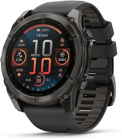 Garmin Relógio Fenix 8 Safira Laranja Titânio 47mm
