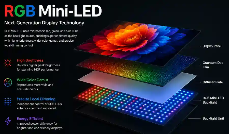O que é o RGB Mini-LED e como ele aparece na Hisense UR9
